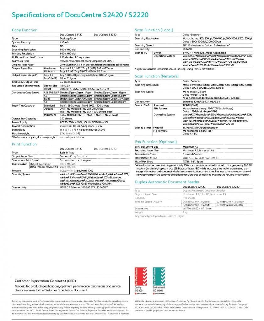 Fotokopi Xerox DC S2420 cps  Selaras